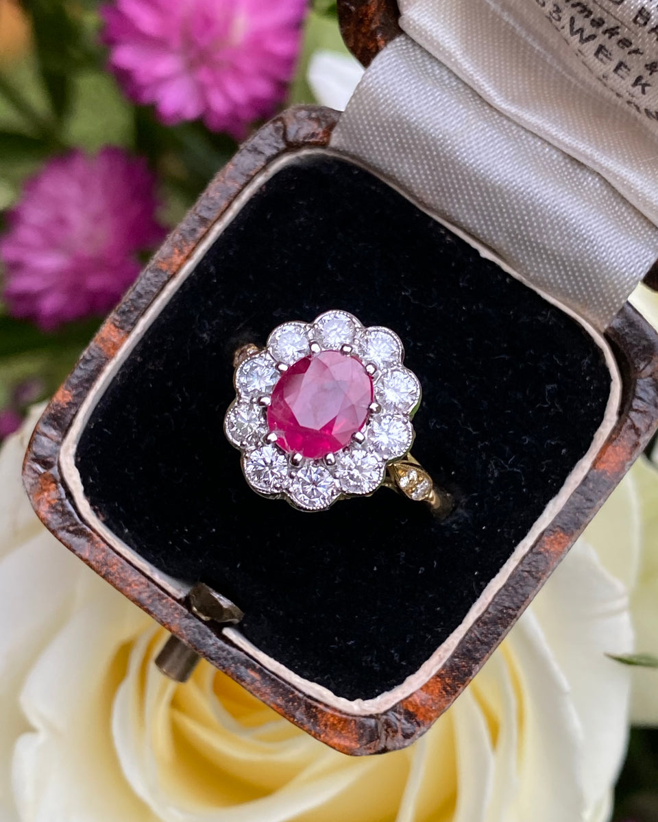 18ct Gold Ring Victorian Ruby And Diamond Ring Victorian Ruby And