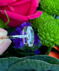 Aquamarine and Diamond Platinum Ring 0.40ct + 2.10ct