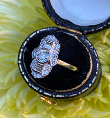 Art Deco Diamond Cluster Ring 0.70ct Platinum