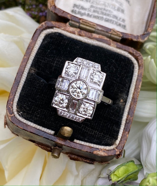 Art Deco Diamond Ring 1.80ct Platinum