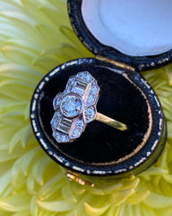 Art Deco Diamond Cluster Ring 0.80ct Platinum