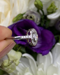 Pretty Diamond Daisy Cluster Ring 0.80ct Platinum