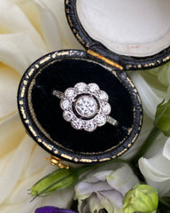 Diamond Daisy Cluster Ring Platinum 0.75ct