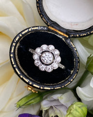 Diamond Daisy Cluster Ring Platinum 0.75ct