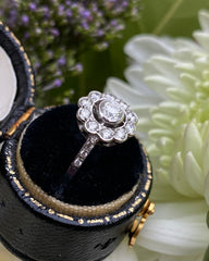 Diamond Daisy Cluster Ring Platinum 0.75ct