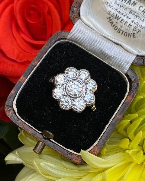 Diamond Daisy Cluster Ring 2.20ct Platinum