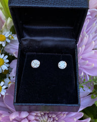 1.05ct Classic Diamond Rubover Stud Earrings 18ct White Gold