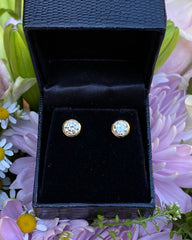 1.02ct Classic Diamond Rubover Stud Earrings 18ct Yellow Gold