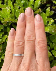 Round Brilliant Cut Diamond Half Eternity Wedding Ring 0.22ct Platinum