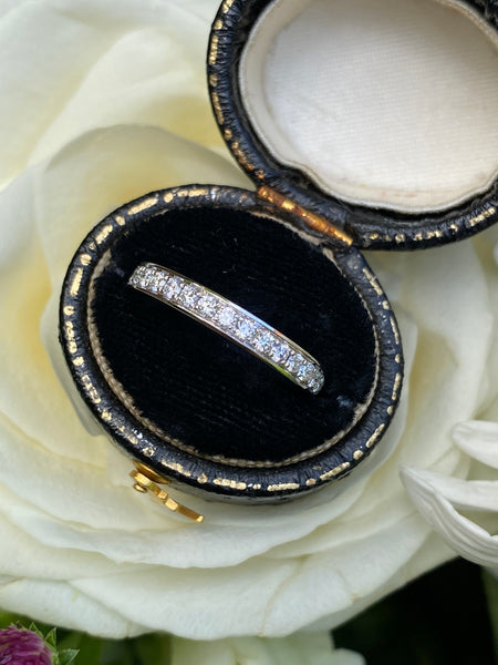 Round Brilliant Cut Diamond Half Eternity Wedding Ring 0.38ct Platinum