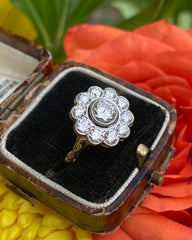 Victorian Diamond Cluster Ring 18ct Yellow Gold 1.85ct