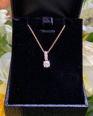 18ct Yellow Gold Diamond Solitaire Four Claw Set Pendant 0.62ct