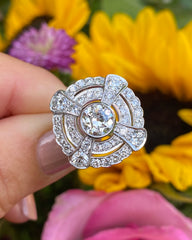 Vintage Diamond Cluster Cocktail Ring 18ct Yellow Gold 2.15ct