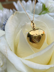 Old Cut Diamond Heart Pendant 2.0ct Yellow Gold
