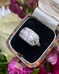 Vintage Bombe Diamond Cluster Ring Platinum 0.80ct