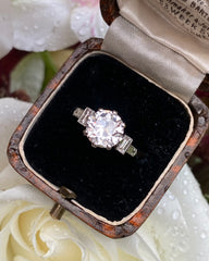 Art Deco Diamond Solitaire Engagement Platinum Ring 1.82ct