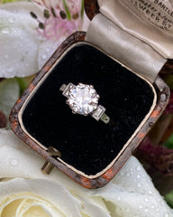 Art Deco Diamond Solitaire Engagement Platinum Ring 2.35ct