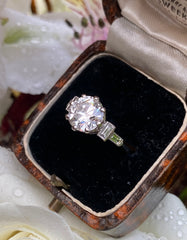 Art Deco Diamond Solitaire Engagement Platinum Ring 1.82ct