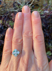 Art Deco Emerald and Diamond Platinum Ring 0.75ct