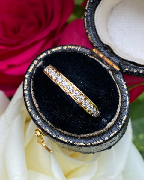 Brilliant Cut Diamond Half Eternity Wedding Ring 0.37ct 18ct Yellow Gold