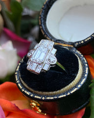 Art Deco Diamond Platinum Ring 1.62ct