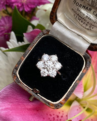 Diamond Daisy Cluster Platinum Ring 2.30ct