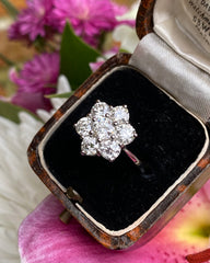 Diamond Daisy Cluster Platinum Ring 2.30ct