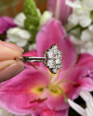 Diamond Daisy Cluster Platinum Ring 2.30ct