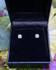 0.54ct Diamond Stud Earrings 4 Claw 18ct White Gold