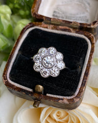 Diamond Daisy Cluster Ring 1.60ct Platinum