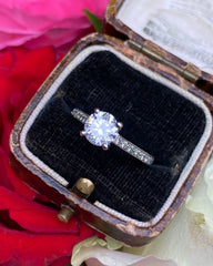 Brilliant Cut Diamond Solitaire Engagement Platinum Ring 1.30ct