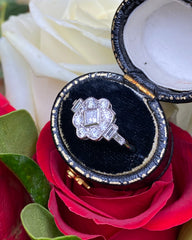 Art Deco Diamond Platinum Ring 0.90ct