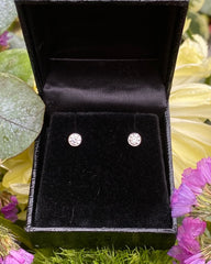 0.50ct Classic Diamond Rubover Stud Earrings 18ct White Gold