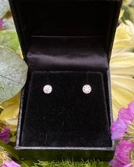 0.80ct Classic Diamond Rubover Stud Earrings 18ct White Gold