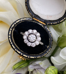 Diamond Daisy Cluster Ring Platinum 0.75ct