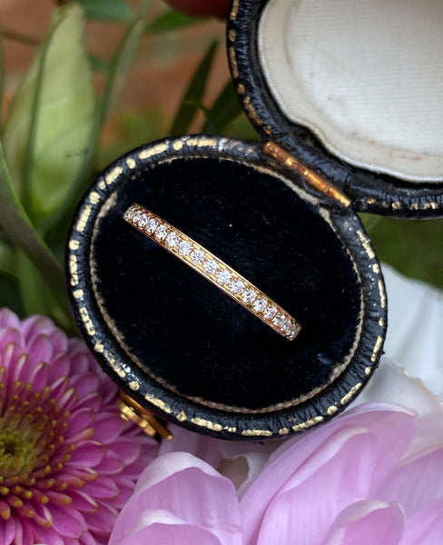 Brilliant Cut Diamond Half Eternity Wedding Ring 0.17ct 18ct Yellow Gold