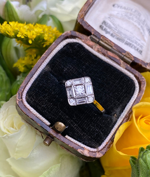 Art Deco Diamond Platinum Ring 0.50ct