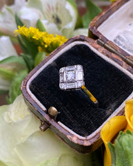 Art Deco Diamond Platinum Ring 0.50ct