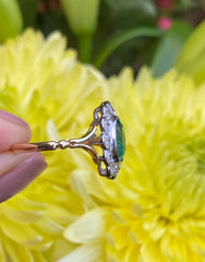 Emerald and Diamond Cluster 18ct Yellow Gold Ring 0.85ct + 1.60ct