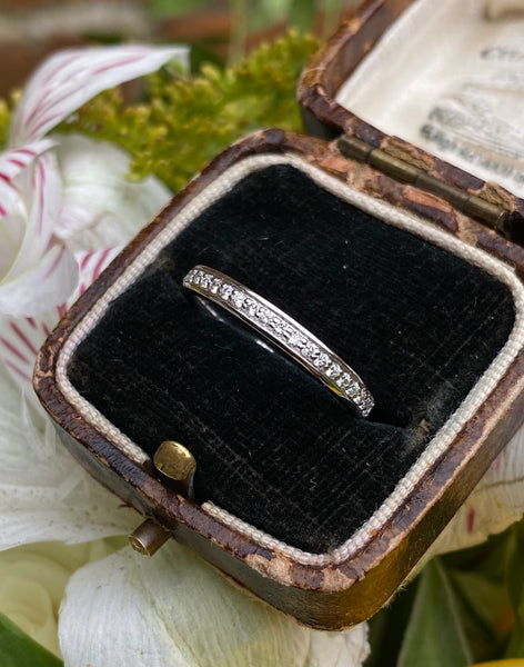 Round Brilliant Cut Diamond Half Eternity Wedding Ring 0.18ct 18ct White Gold