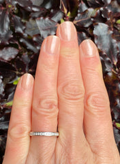 Round Brilliant Cut Diamond Half Eternity Wedding Ring 0.18ct 18ct White Gold