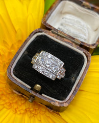 Art Deco Diamond Platinum Ring 1.20ct