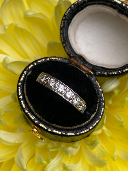 Round Brilliant Cut Diamond Half Eternity Wedding Ring 0.75ct Platinum