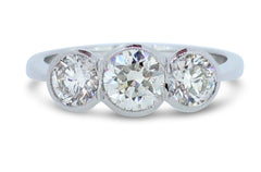 Three Stone Brilliant Cut Diamond Ring 1.55ct Platinum