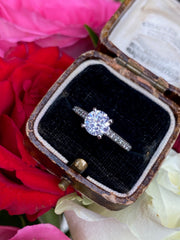 Brilliant Cut Diamond Solitaire Engagement Platinum Ring 1.30ct