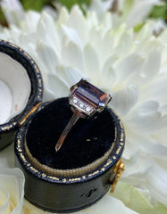Art Deco Amethyst and Diamond Platinum Ring 0.12ct + 2.20ct