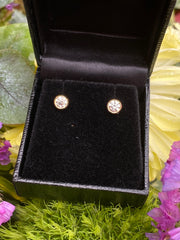 0.65ct Classic Diamond Rubover Stud Earrings 18ct Yellow Gold