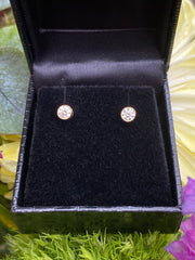 0.42ct Classic Diamond Rubover Stud Earrings 18ct Yellow Gold