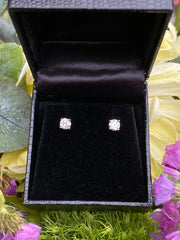 0.62ct Diamond Stud Earrings 4 Claw 18ct White Gold