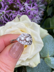 Art Deco Diamond Cluster Ring 0.80ct Platinum